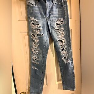 AMERICAN EAGLE OUTFITTERS Distressed Blue Women Jeans